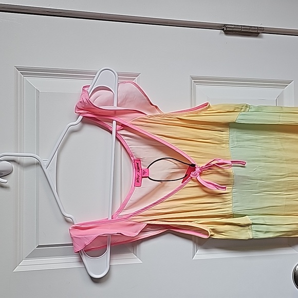 Betsy Johnson Rainbow Sunrise Maxi Ankle Dress  in Ladies Size S NWT - Picture 5 of 11